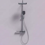 Grey Huma modern shower mixer with temperature display screen