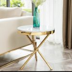 3 Legs Crossing Marble Sides Stool