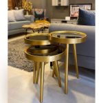 3 in 1 Gold Marble Side Stools