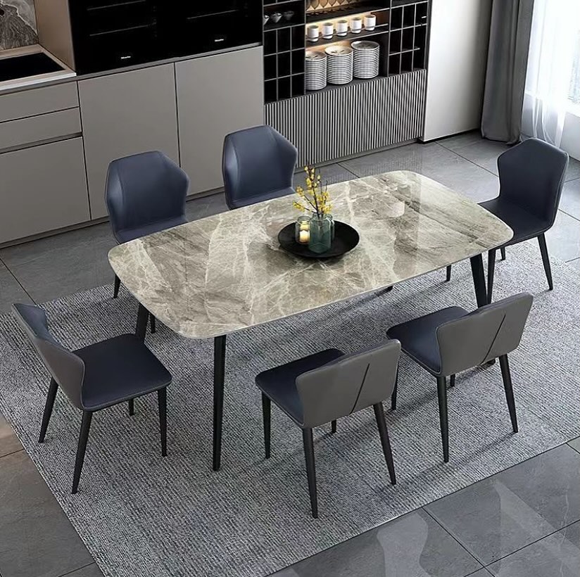 Modern Marble Sintered Stone Dining Table - Image 5