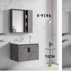 WK9146 70cm Grey Wall-Mounted Cabinet Basin