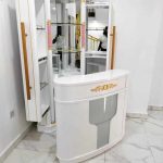 Adjustable Wine Bar Cabinet With Counter And Storage Spaces