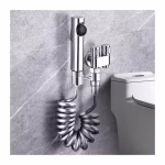 Dual-Control Chrome Bidet Spray Set with Round Handheld Shattaf and Angle Valve