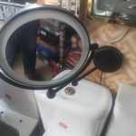 Black Triple-Magnification Round LED Mirror