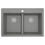 Grey Quartz Acrylic Double Bowl Kitchen Sink - Model AC10