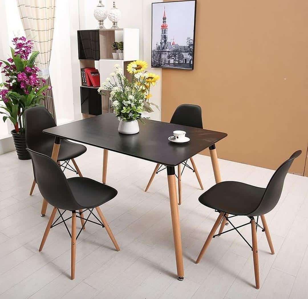 Full Black Modern Dining Set