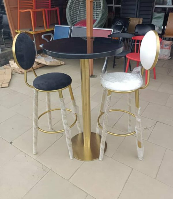 Height Bar Stool Chair Black And Cream Colour