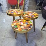 Oak Wooden Leg 3 in 1 Side Stools