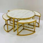 Round Centre Table 4 Extra Side Stools