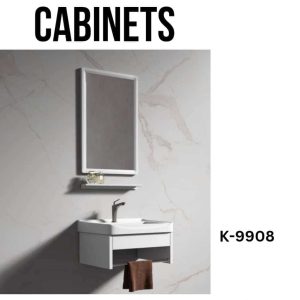 WK9908 White Wall-Hung Cabinet Basin