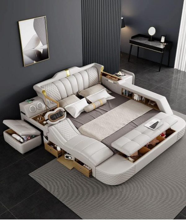 Smart Bed with Body Massager Bluetooth Music System Etc King Size Box Bed for Bed Room | Queen Size Bed | Modern Bed | - Image 3