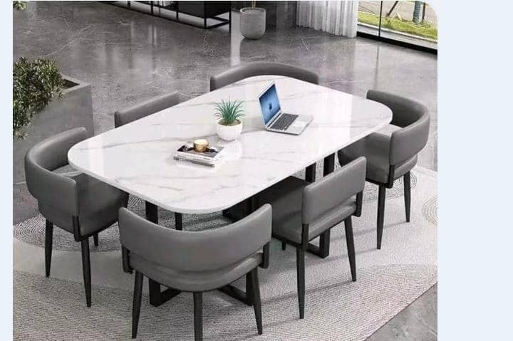 Modern Marble Sintered Stone Dining Table - Image 11