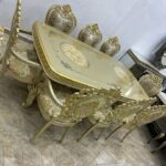 8 Seater Golden Royal Dining Set