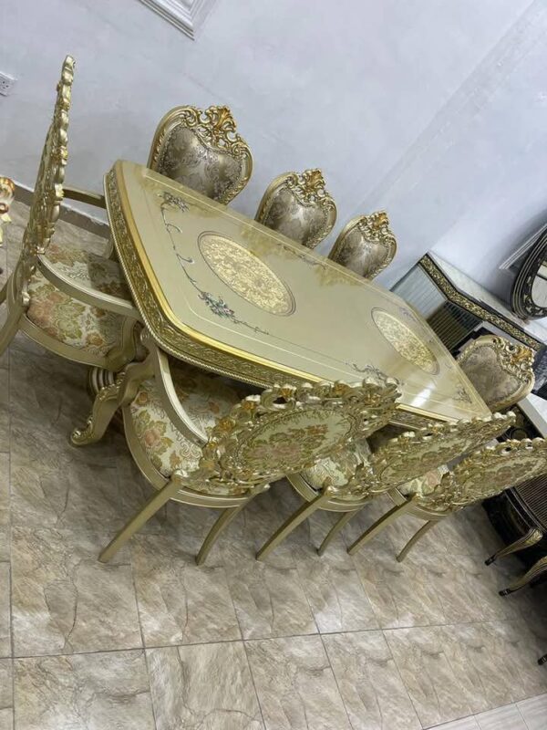 8 Seater Golden Royal Dining Set